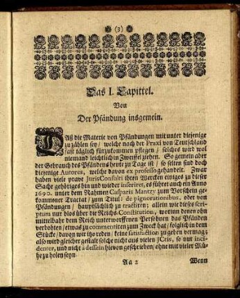 Das I. Capittel. Von Der Pfändung insgemein.