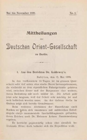 Mitteilungen der Deutschen Orient-Gesellschaft