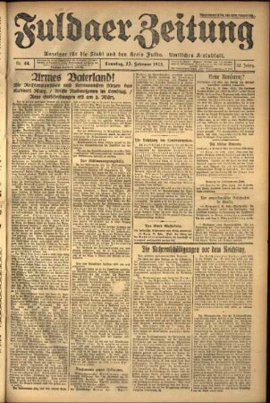 Erste Ausgabe vom Sonntag, den 22. Februar 1925.
