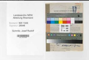 Entnazifizierung Josef Rudolf Schmitz , geb. 04.11.1899 (Obsteinzelhaendler)