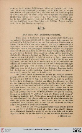 Zur deutschen Literaturgeschichte