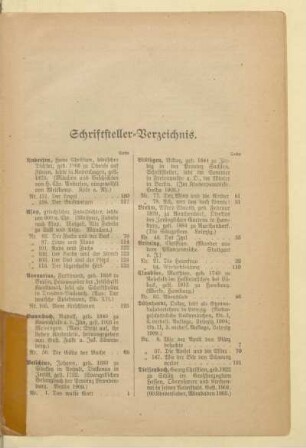 Schriftsteller-Verzeichnis