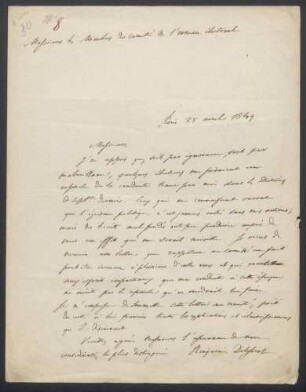 Jules Paul Benjamin Delessert, Brief