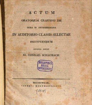 Novae editionis Arateorum Ciceronis, Germanici Caesaris et R. F. Avieni specimen. 2. (1820). - 12 S.