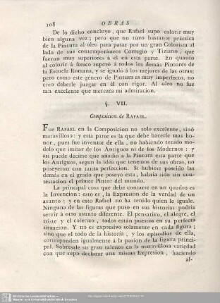 §. VII. Composicion de RAFAEL.