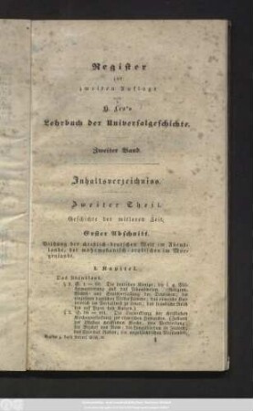 Registerbd., 2. Bd: Lehrbuch der Universalgeschichte : zum Gebrauche in höheren Unterrichtsanstalten