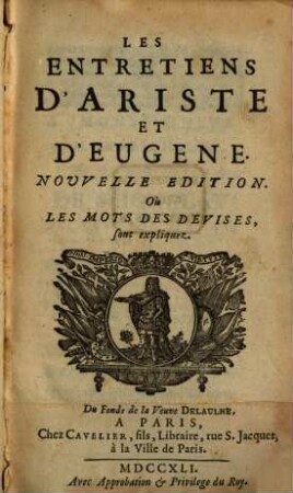 Les entretiens d'Ariste et d'Eugène