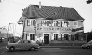 Gasthaus "Zum Goldenen Lamm" in Mühlburg.