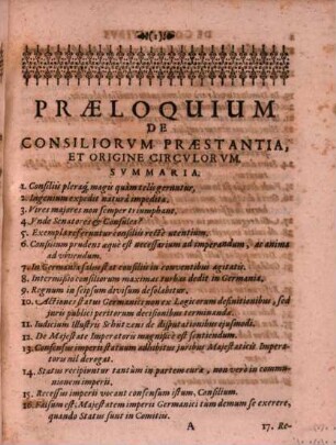 De conventibus circulorum in Sacro Romano Imperio ... schediasma