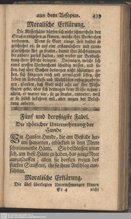 Fünf und dreyßigste Fabel. Die thörichte Unternehmung der Hunde