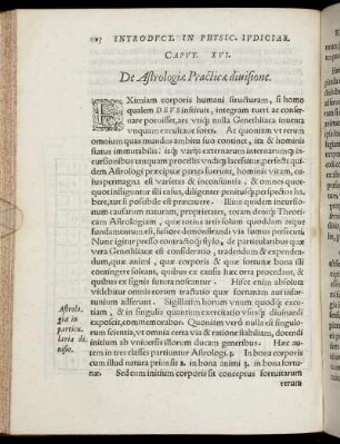 Caput XVI. De Astrologiæ Practicæ divisione.