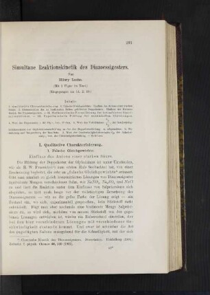 Simultane Reaktionskinetik des Diazoessigesters.