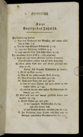 Kurze Anzeige des Inhalts.