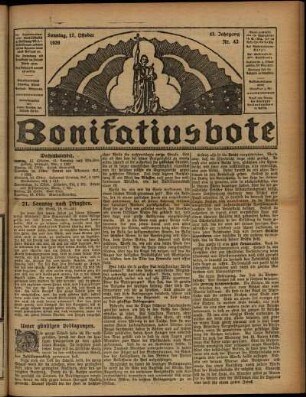 Erste Ausgabe vom Sonntag, den 17. Oktober 1926.