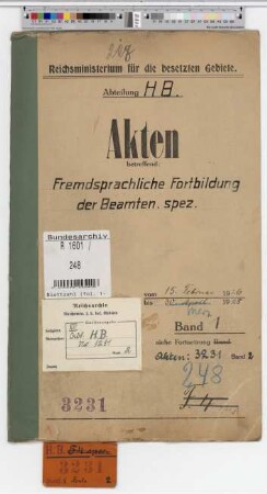 Fremdsprachliche Fortbildung der Beamten. Spez.: Bd. 1