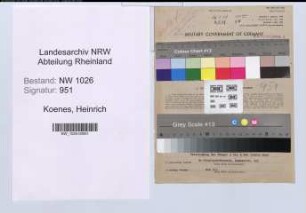 Entnazifizierung Heinrich Koenes , geb. 01.08.1909 (Kassierer)