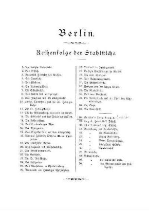 Berlin. Reihenfolge der Stahlstiche