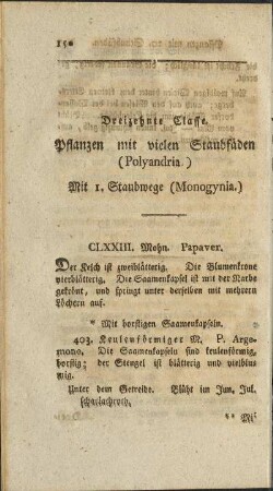 Dreizehnte Classe. Pflanzen mit vielen Staubfäden (Polyandria)
