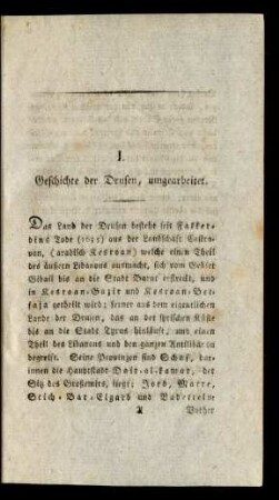 I. Geschichte der Drusen, umgearbeitet