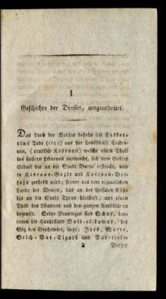 I. Geschichte der Drusen, umgearbeitet
