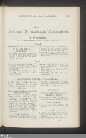 XVII. Departement der auswärtigen Angelegenheiten