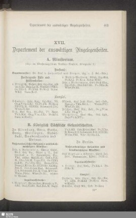 XVII. Departement der auswärtigen Angelegenheiten
