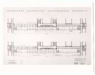 Technische Universität Berlin Hauptgebäude: Vorprojekt Grundriss 2. Obergeschoss, 3. Obergeschoss 1:200