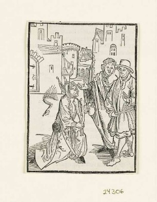 Paupertatis contemptus, aus: Sebastian Brant, "Stultifera Navis", Basel 1498, S. XCI recto