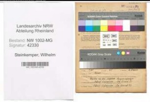 Entnazifizierung Wilhelm Steinkemper , geb. 18.07.1901 (Kellner)