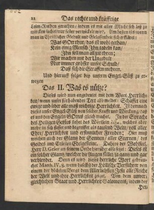 Das II. Was es nütze?