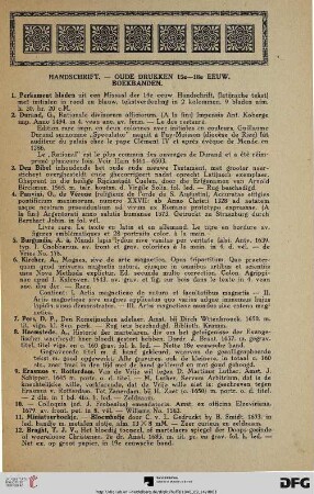 Handschrift – oude Drukken 15e – 18e EEUW: Boekbanden (Nr. 1-19)