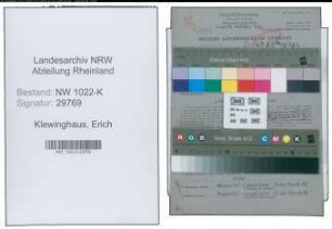 Entnazifizierung Erich Klewinghaus , geb. 04.01.1905 (Werkmeister)