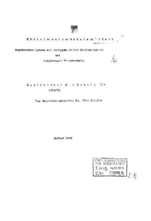 1924/25: Bericht über das Schuljahr ... - 1924/25