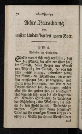 Erstlich. Wohlthat der Schöpfung.