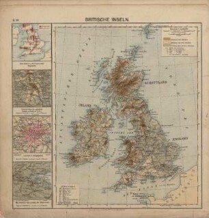 Britische Inseln, Die Kohlen und Eisendistrikte Englands, Industriebezirk zwischen Leeds u. Stoke of Trent, London u. Umgegend, Die Themse von London bis Sheerness