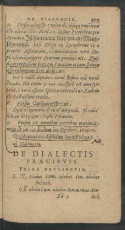De Dialectis Praecipuis.