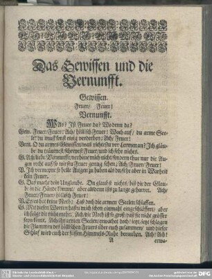 Das Gewissen und die Vernunfft