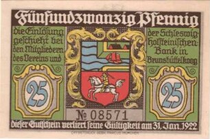 Notgeld des Verein für Handel, Gewerbe und Industrie Brunsbüttelkoog