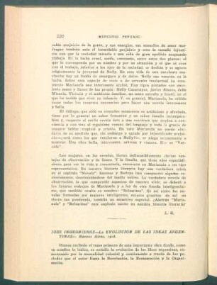 José Ingegnieros - "La evolución de las ideas argentinas", Buenos Aires, 1918