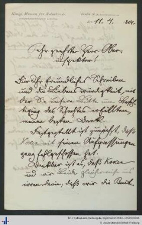 Brief vom 11.04.1901.