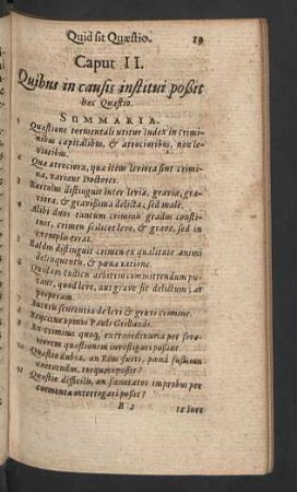 Caput II. Quibus in causis institui poßit hac quastio.
