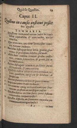 Caput II. Quibus in causis institui poßit hac quastio.
