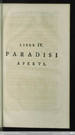 Liber IV. Paradisi Aperti