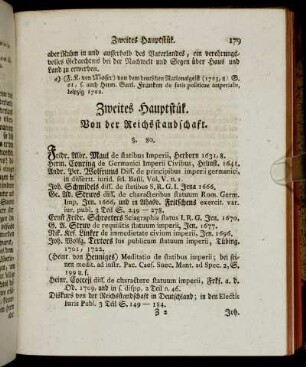Zweites Hauptstük. Von der Reichsstandschaft