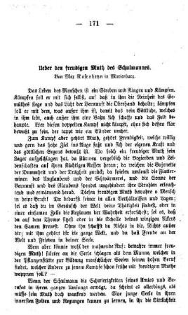 Ueber den freudigen Muth des Schulmannes