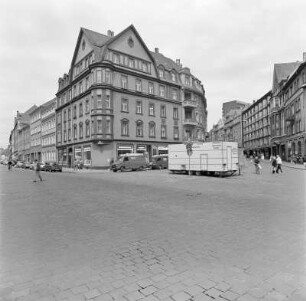 Bautzen, Postplatz mit Blick in Richtung Goschwitzstraße und Karl-Marx-Straße : Bautzen. Postplatz mit Blick in Richtung Goschwitzstraße links) und Karl-Marx-Straße (rechts)