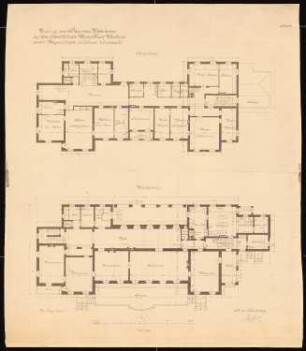 Wohnhaus Franz Wertheim, Berlin-Grunewald: Grundrisse Hauptgeschoss und OG, 1:100