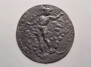 Runde Plakette mit Hermes