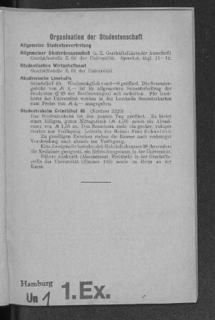 Organisation der Studentenschaft