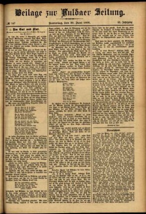 Zweite Ausgabe vom Samstag, den 29. Juni 1895.